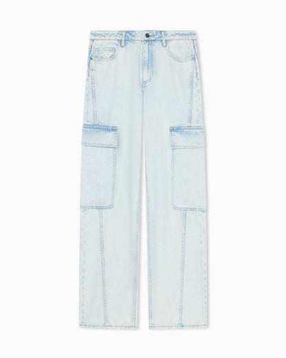 Relaxed Fit Jeans in Rigid Light Blue Cotton Denim