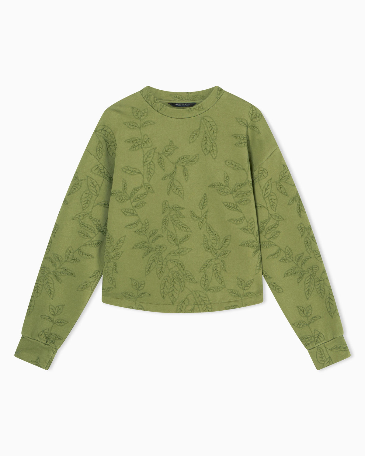 Garment-Dyed Crewneck Sweatshirt in Diagonal French Terry Cotton