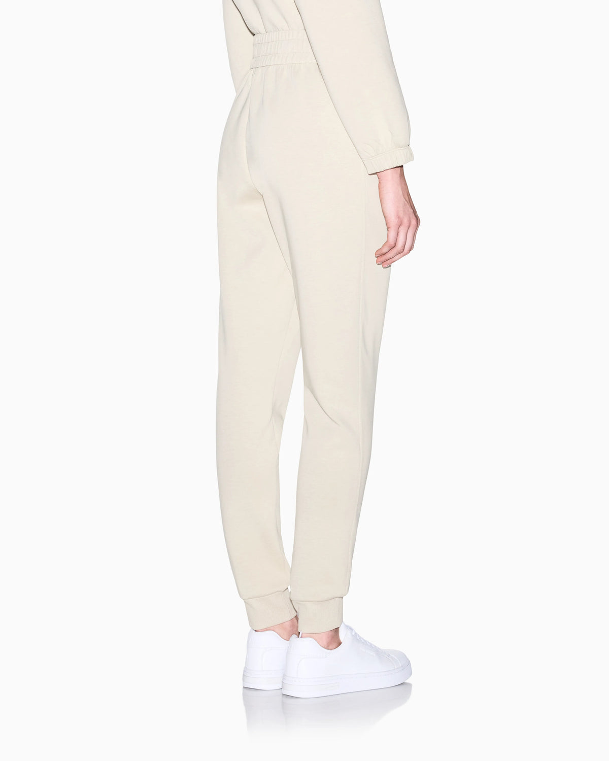 Sports trousers in bi-material stretch cotton