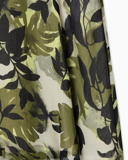 Printed Crinkle Viscose Ruffle Mini Skirt