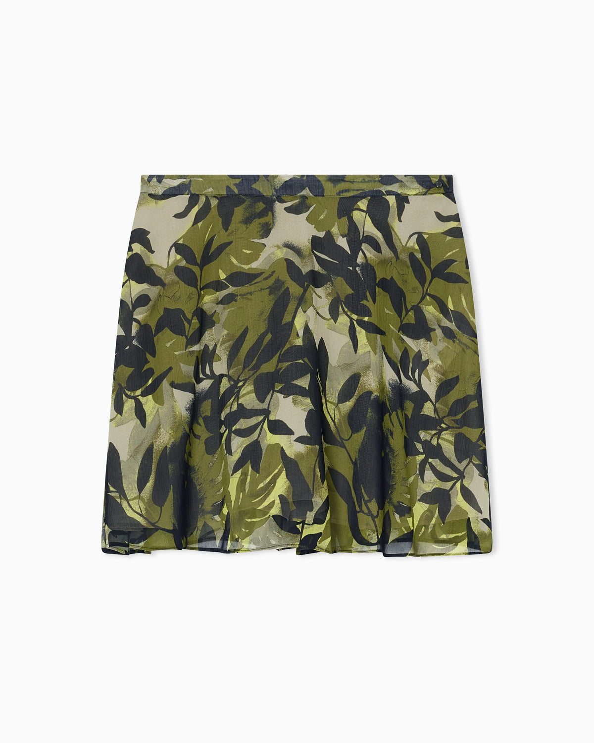 Printed Crinkle Viscose Ruffle Mini Skirt