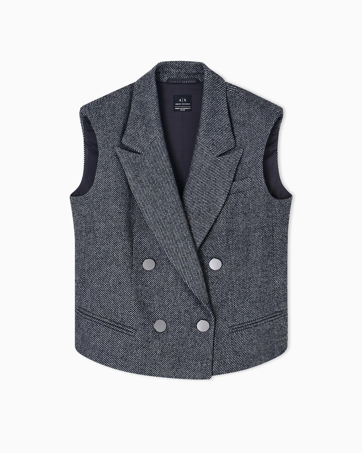 Double-breasted fabric vest