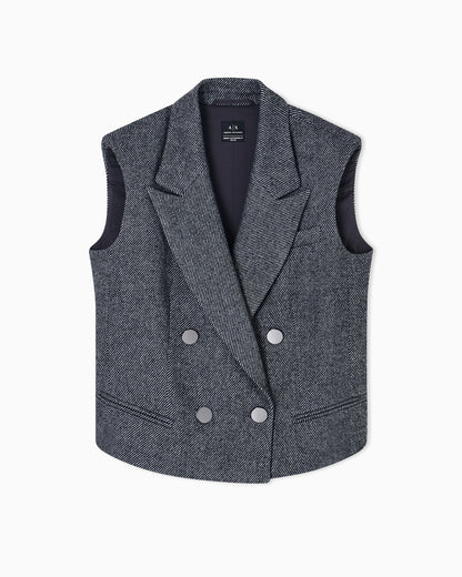 Double-breasted fabric vest