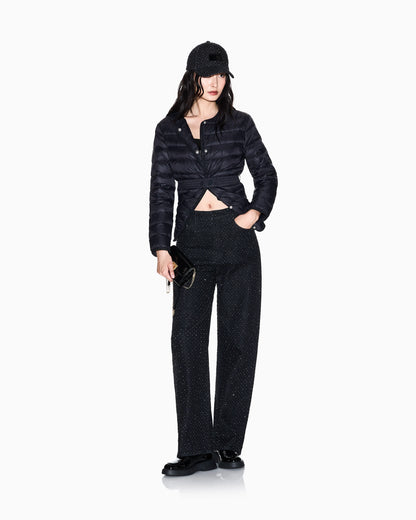 Short Quilted Nylon Down Jacket