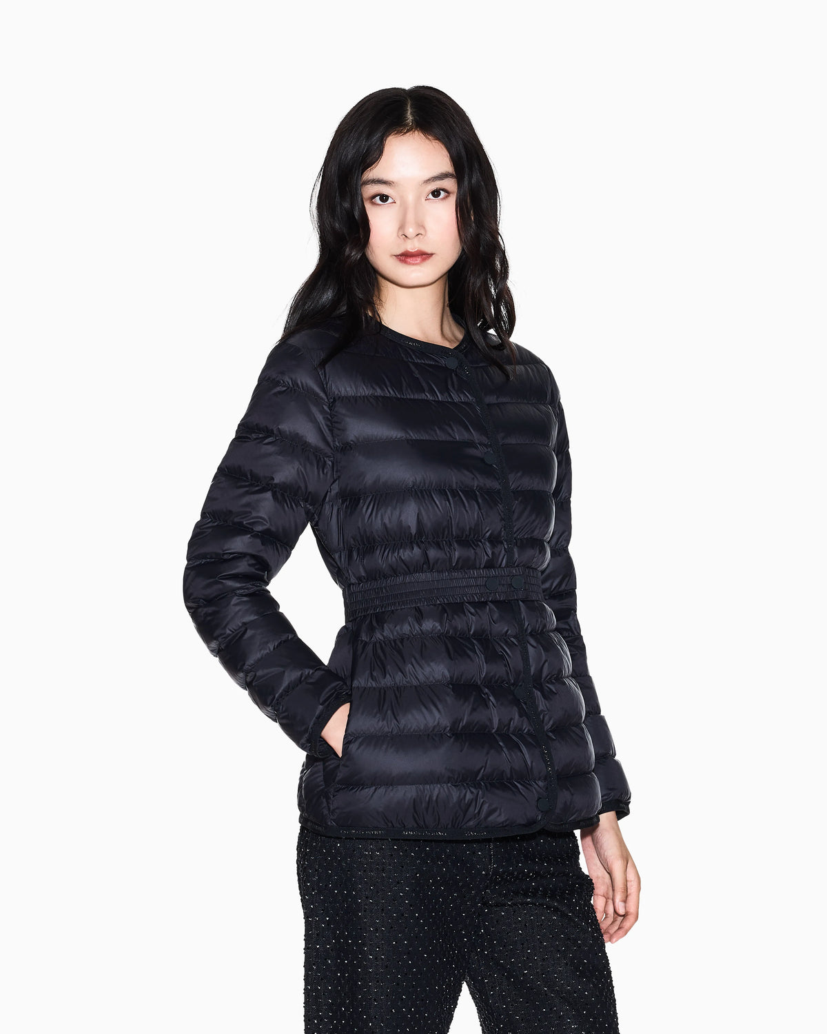 Short Quilted Nylon Down Jacket