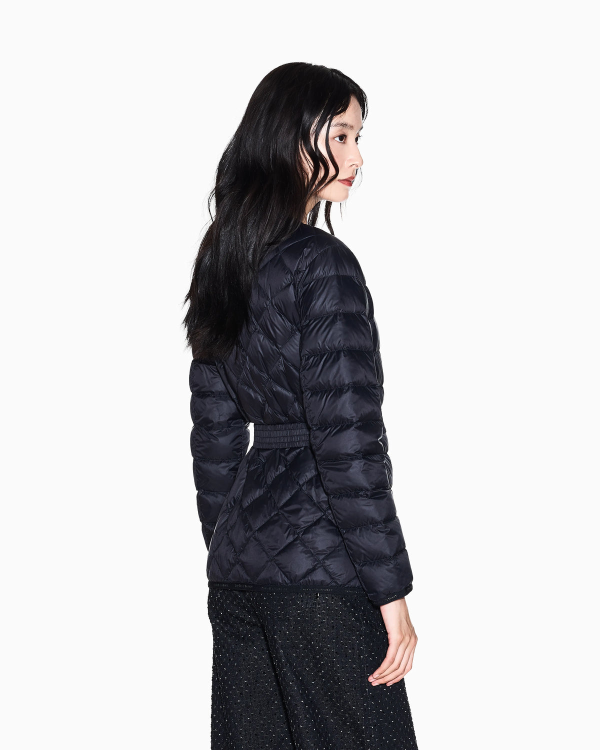 Short Quilted Nylon Down Jacket
