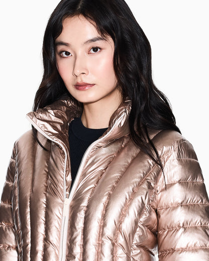 Recycled Foil Padded Jacket with Metallic Effect