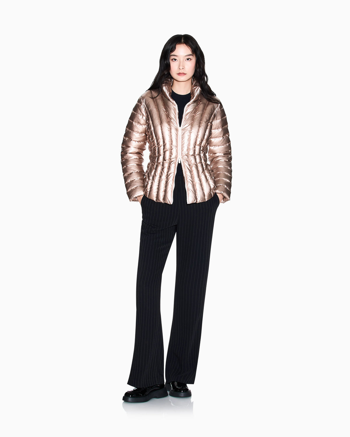 Recycled Foil Padded Jacket with Metallic Effect