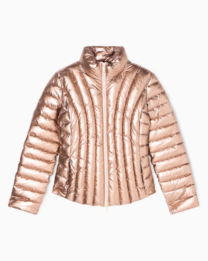 Recycled Foil Padded Jacket with Metallic Effect