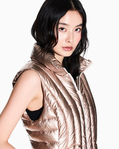 Recycled Nylon Glossy Foil Down Vest