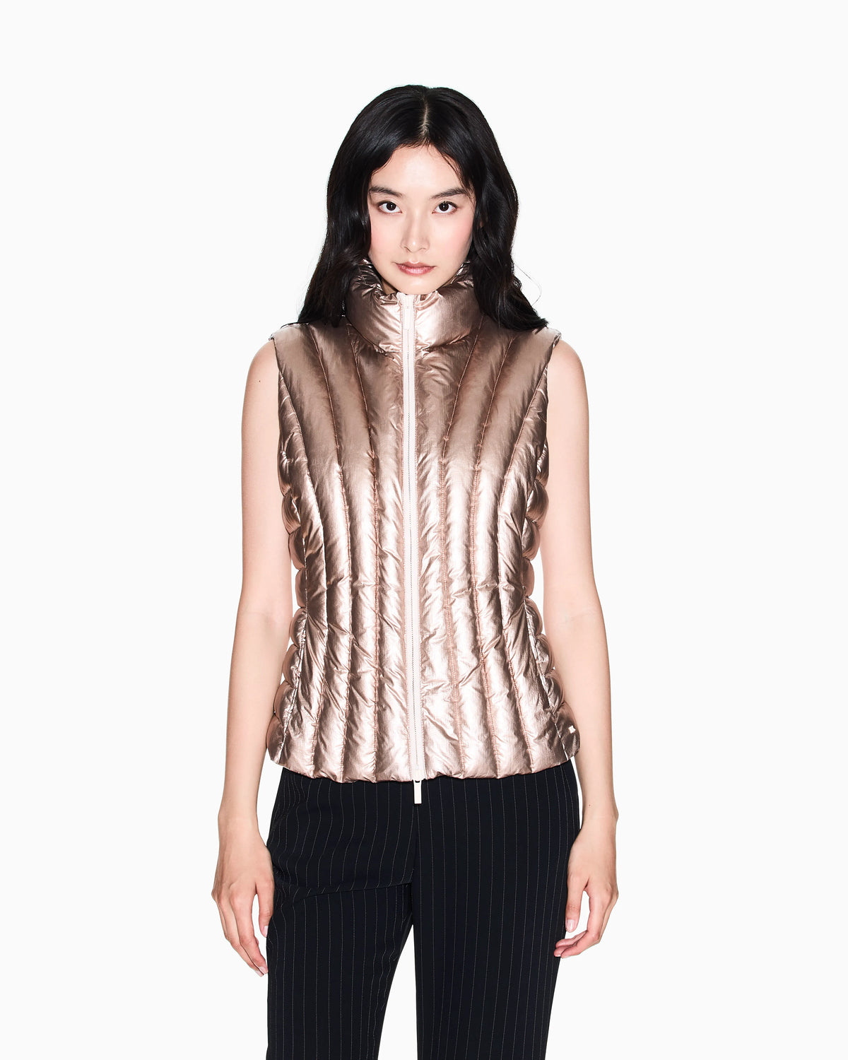 Recycled Nylon Glossy Foil Down Vest
