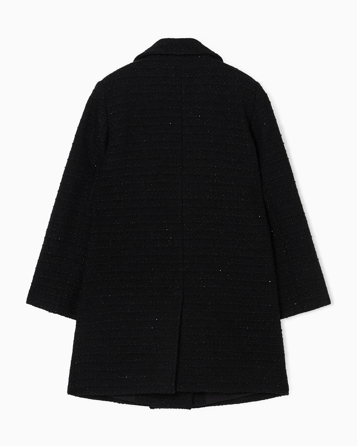 Oversized Wool and Cotton Blend Tweed Coat