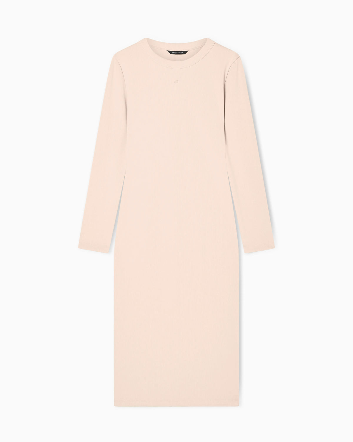 Fitted Midi Dress in Ribbed Jersey with Logo