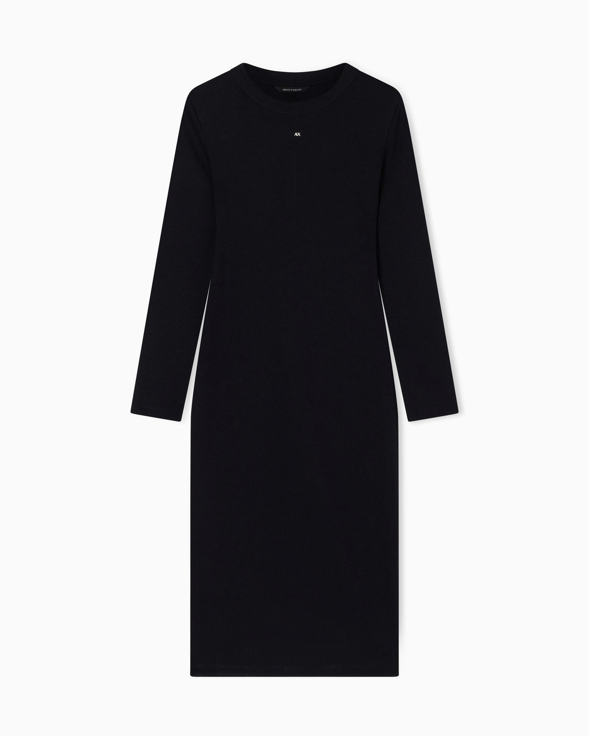Fitted Midi Dress in Ribbed Jersey with Logo