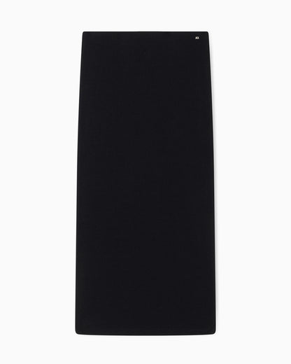 Long Ribbed Skirt with Logo