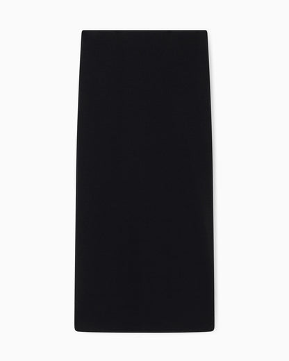 Long Ribbed Skirt with Logo