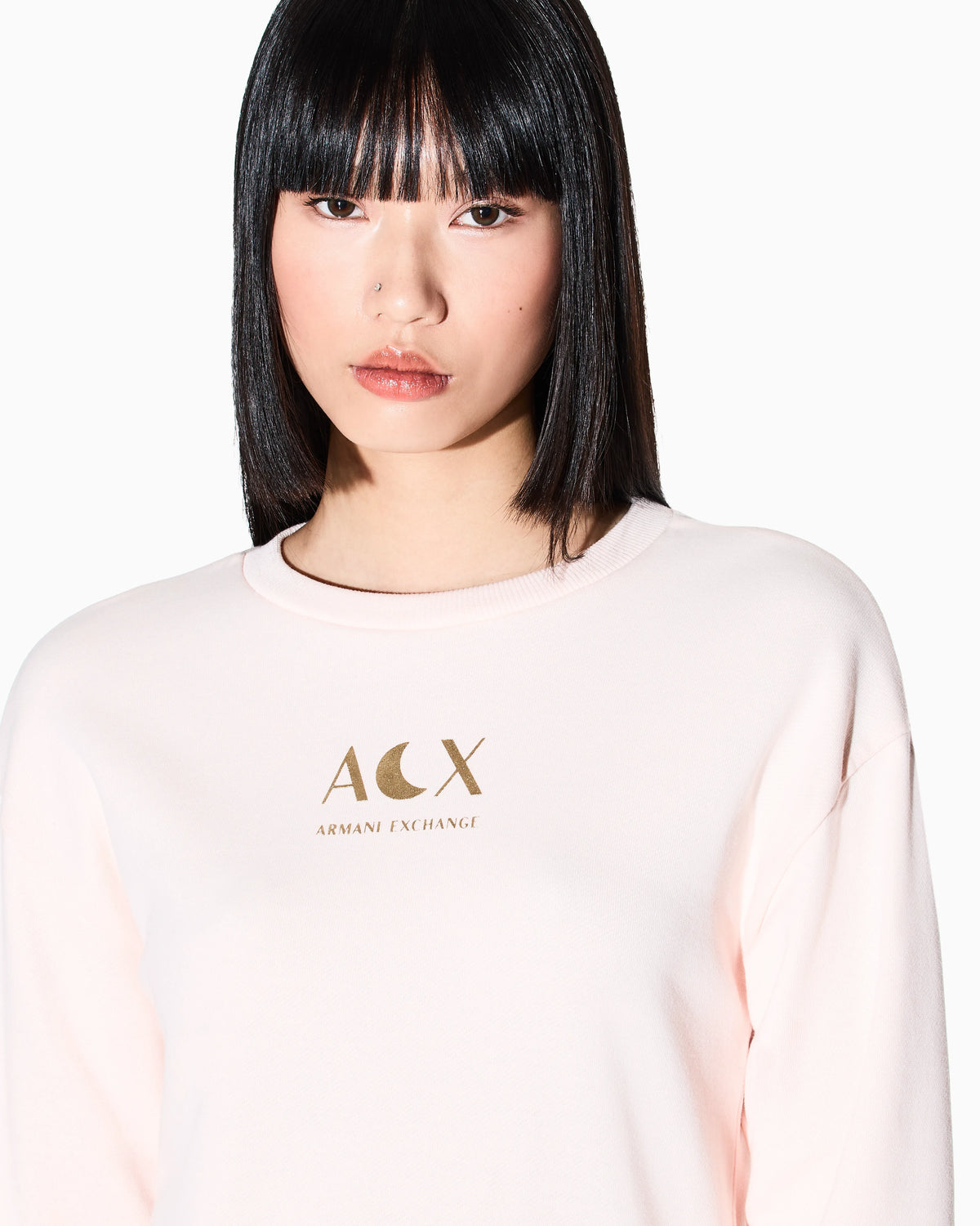 Solid color French Terry cotton crew neck sweatshirt