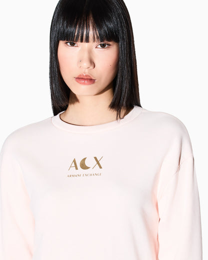 Solid color French Terry cotton crew neck sweatshirt