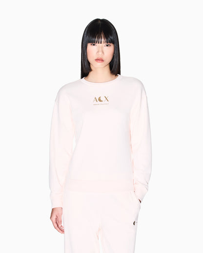 Solid color French Terry cotton crew neck sweatshirt