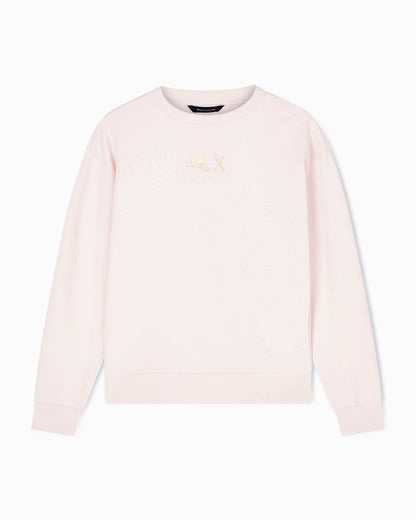 Solid color French Terry cotton crew neck sweatshirt