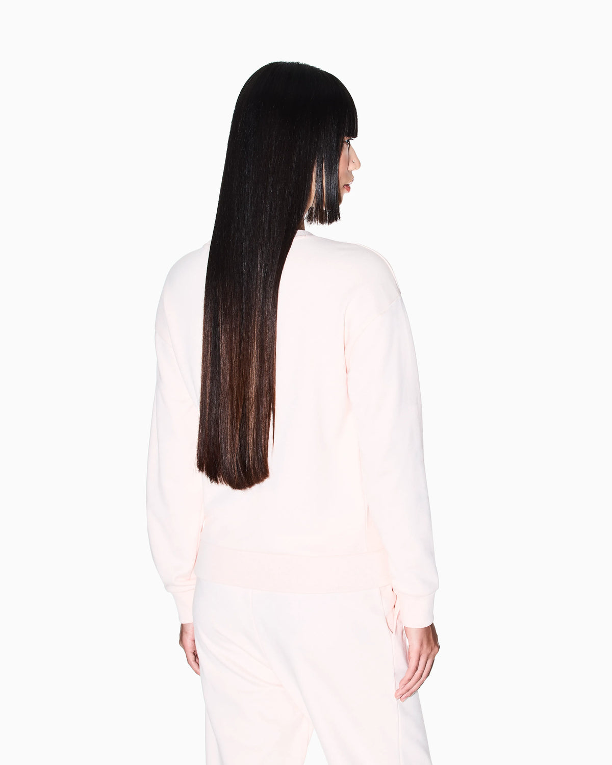 Solid color French Terry cotton crew neck sweatshirt