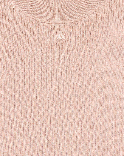 High-neck lurex yarn top