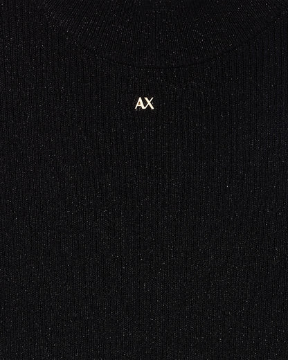 High-neck lurex yarn top