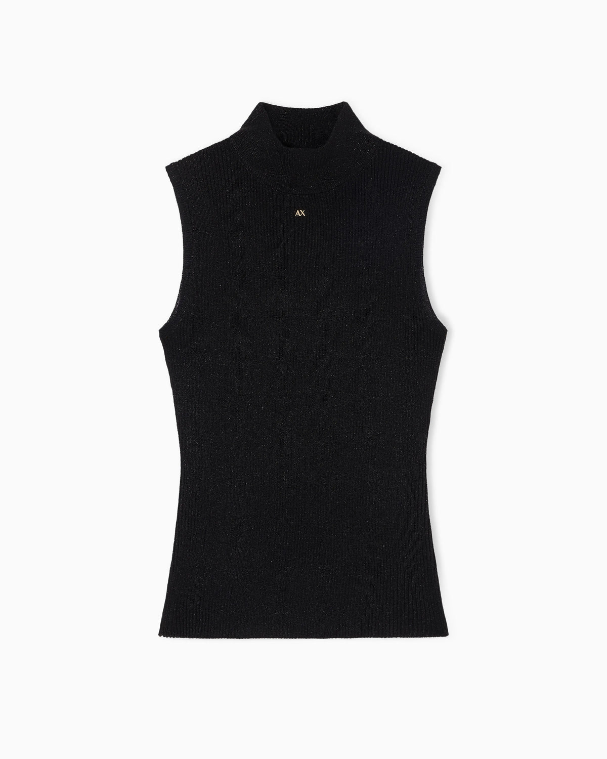 High-neck lurex yarn top