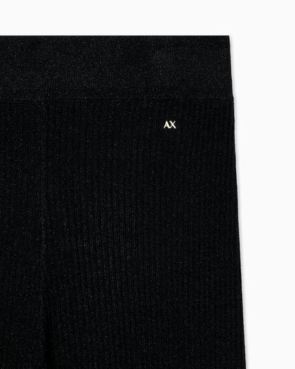 Wide lurex yarn trousers