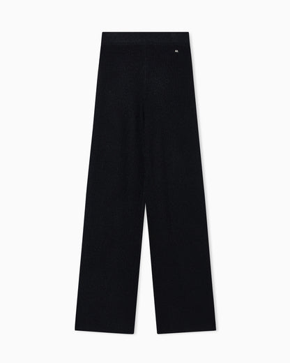 Wide lurex yarn trousers
