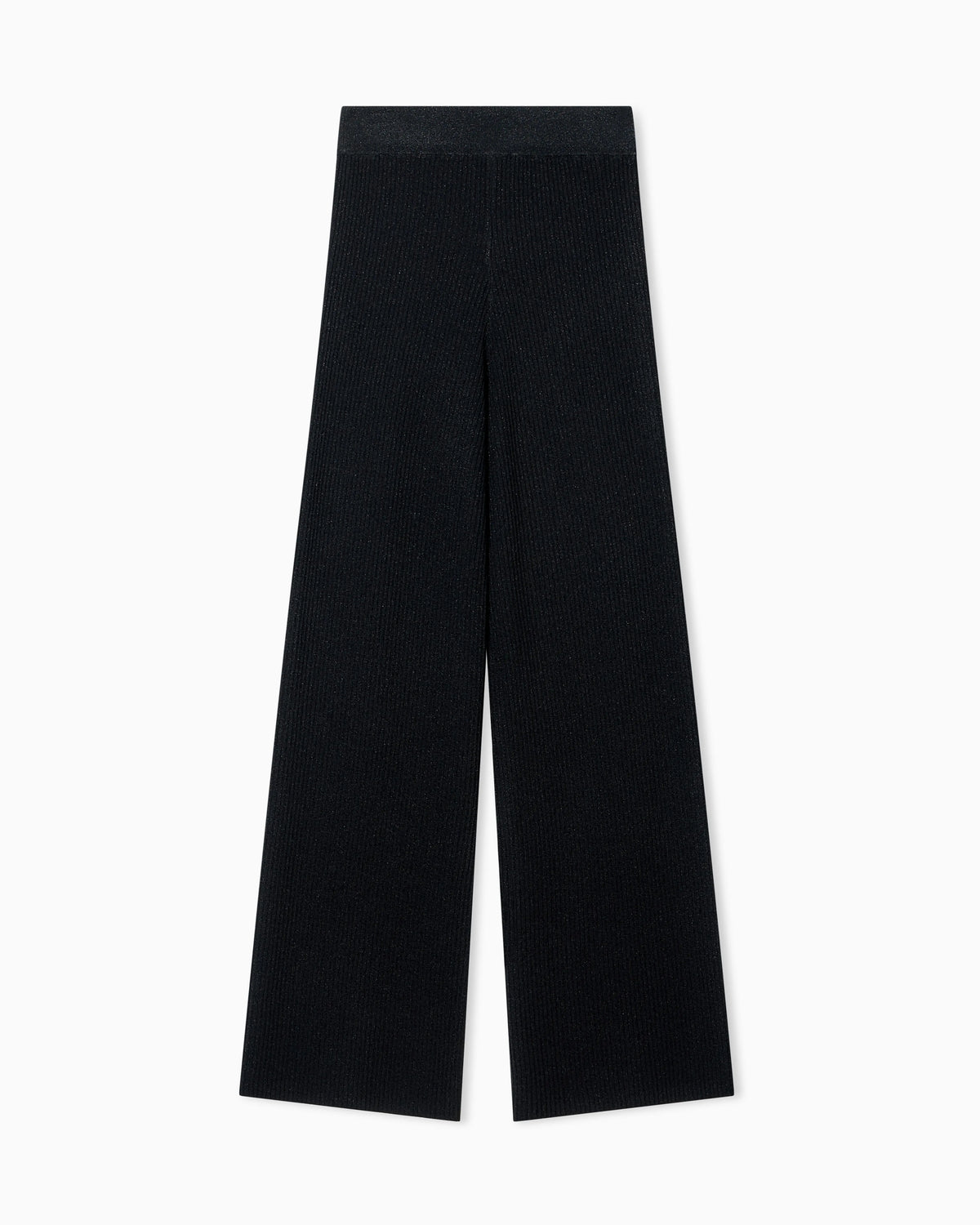 Wide lurex yarn trousers