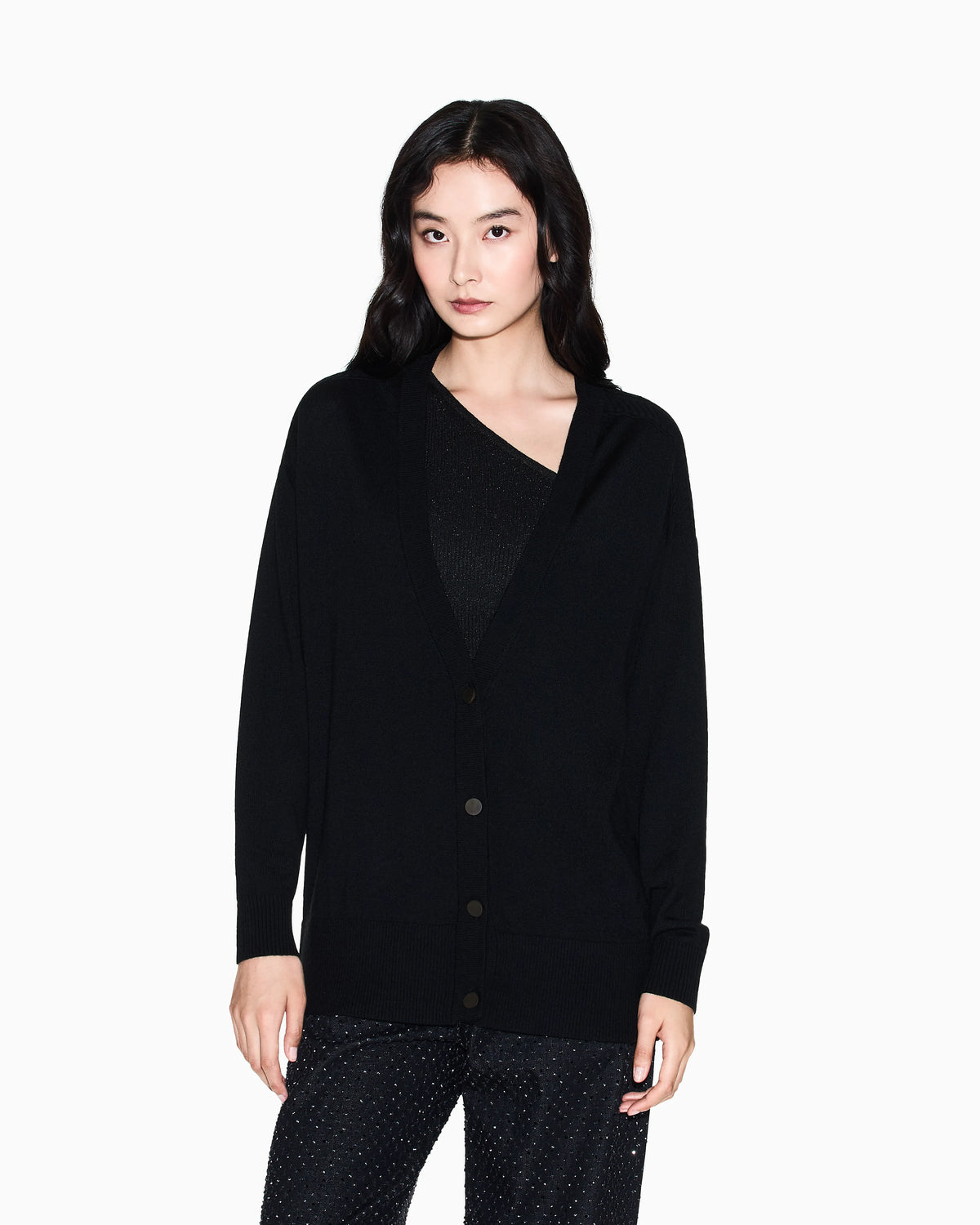 Oversized wool blend cardigan