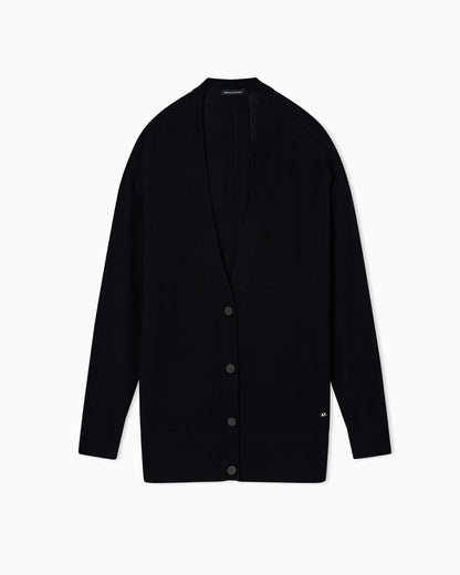 Oversized wool blend cardigan