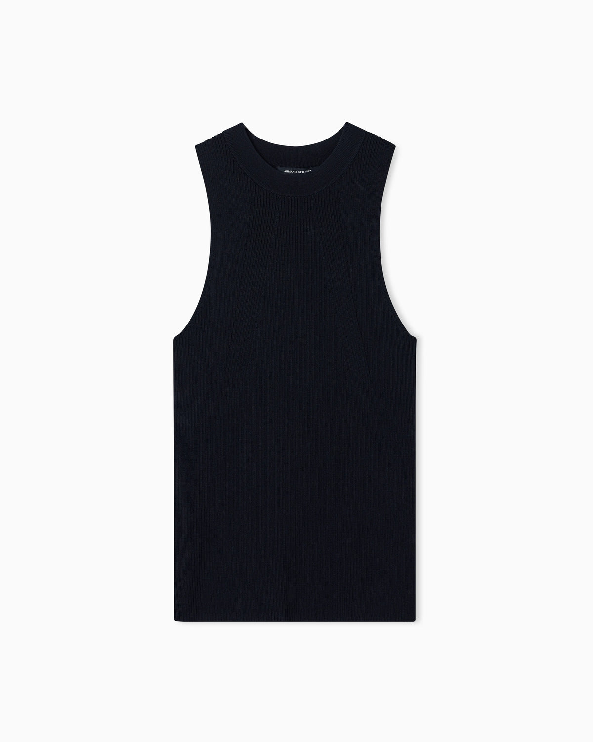 Round-neck top in recycled knit