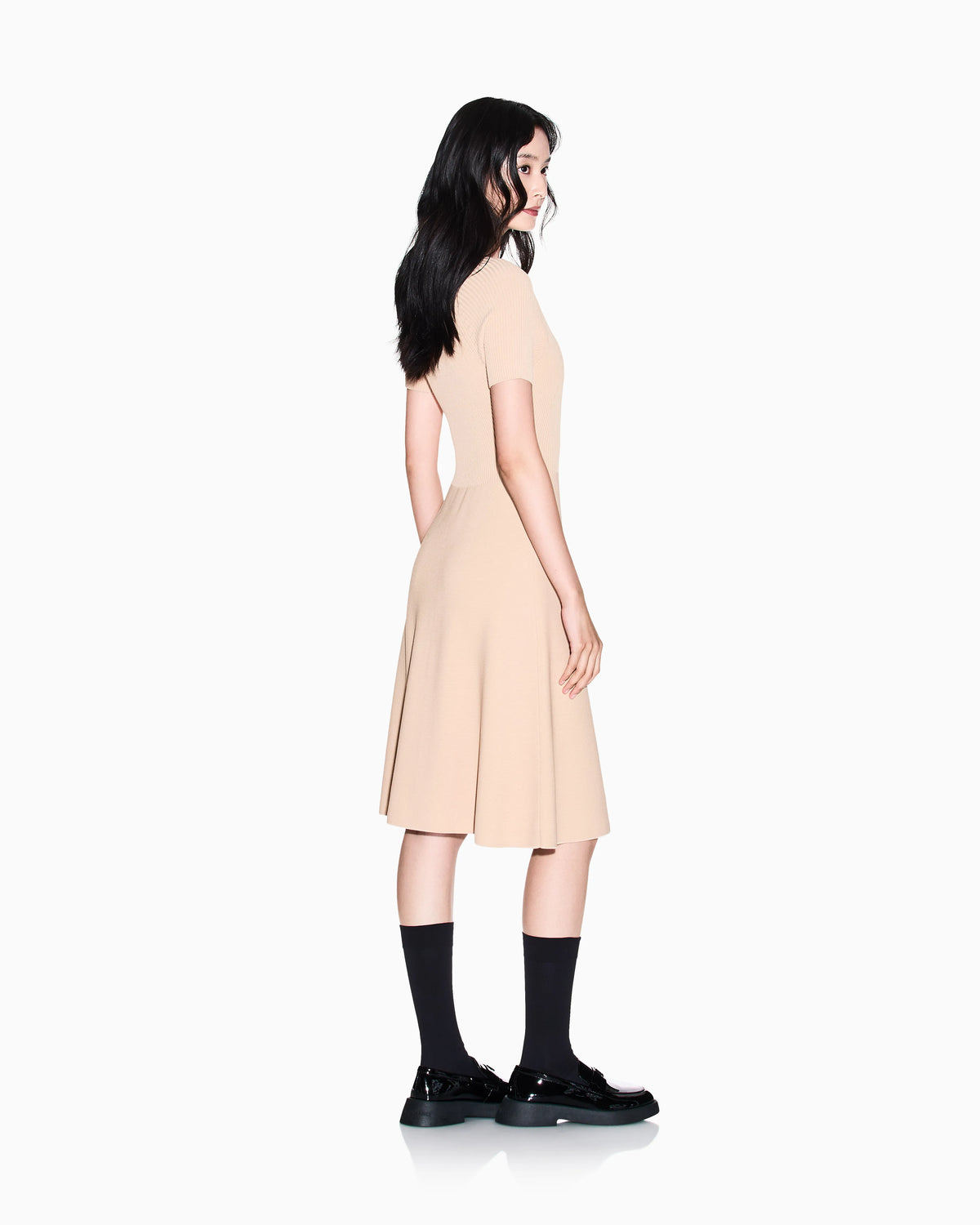 Midi dress with flared skirt