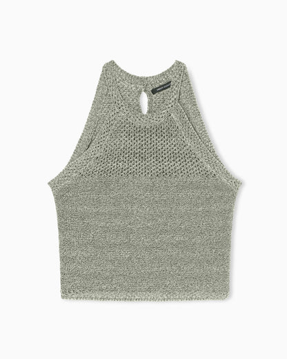 Perforated top in lurex thread with button