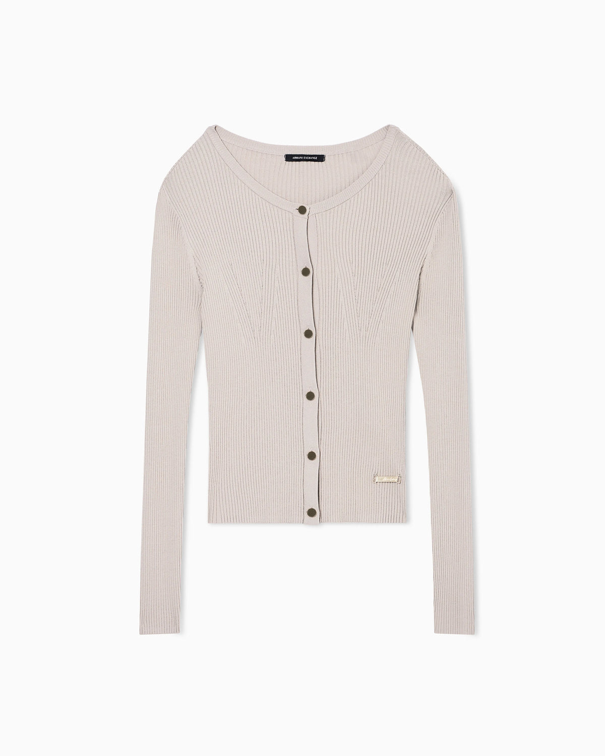 Fitted cardigan in recycled viscose knit
