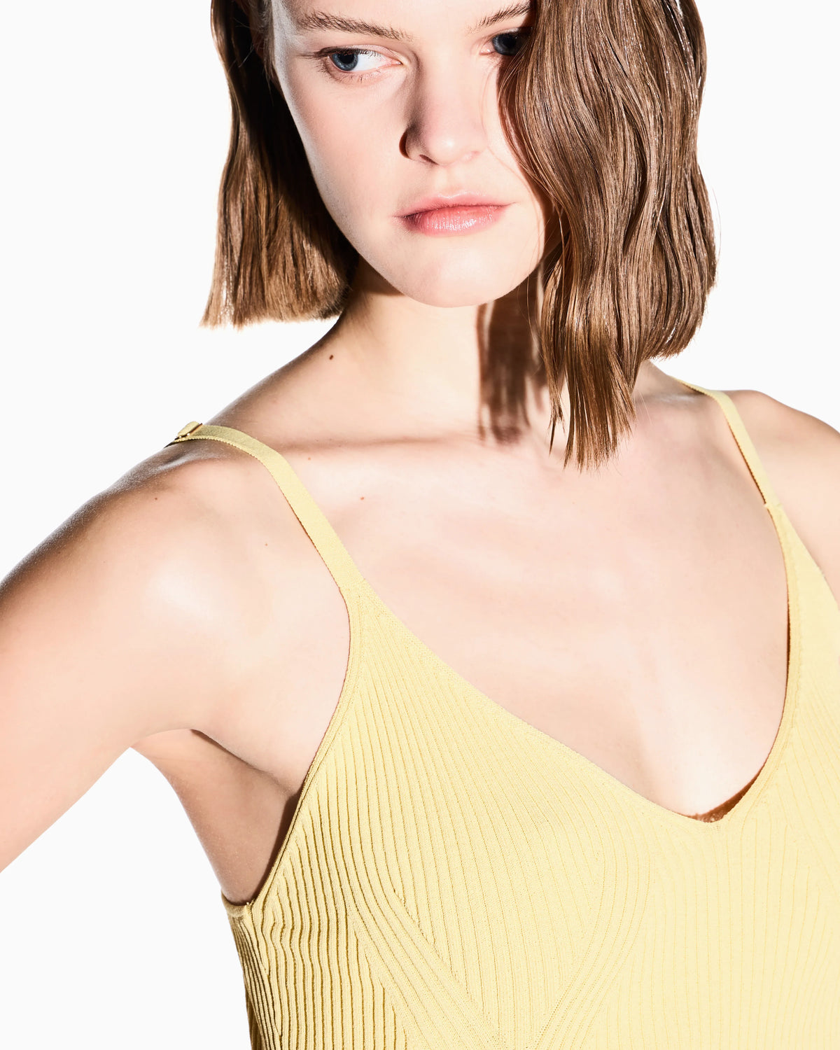 Ribbed top with thin straps