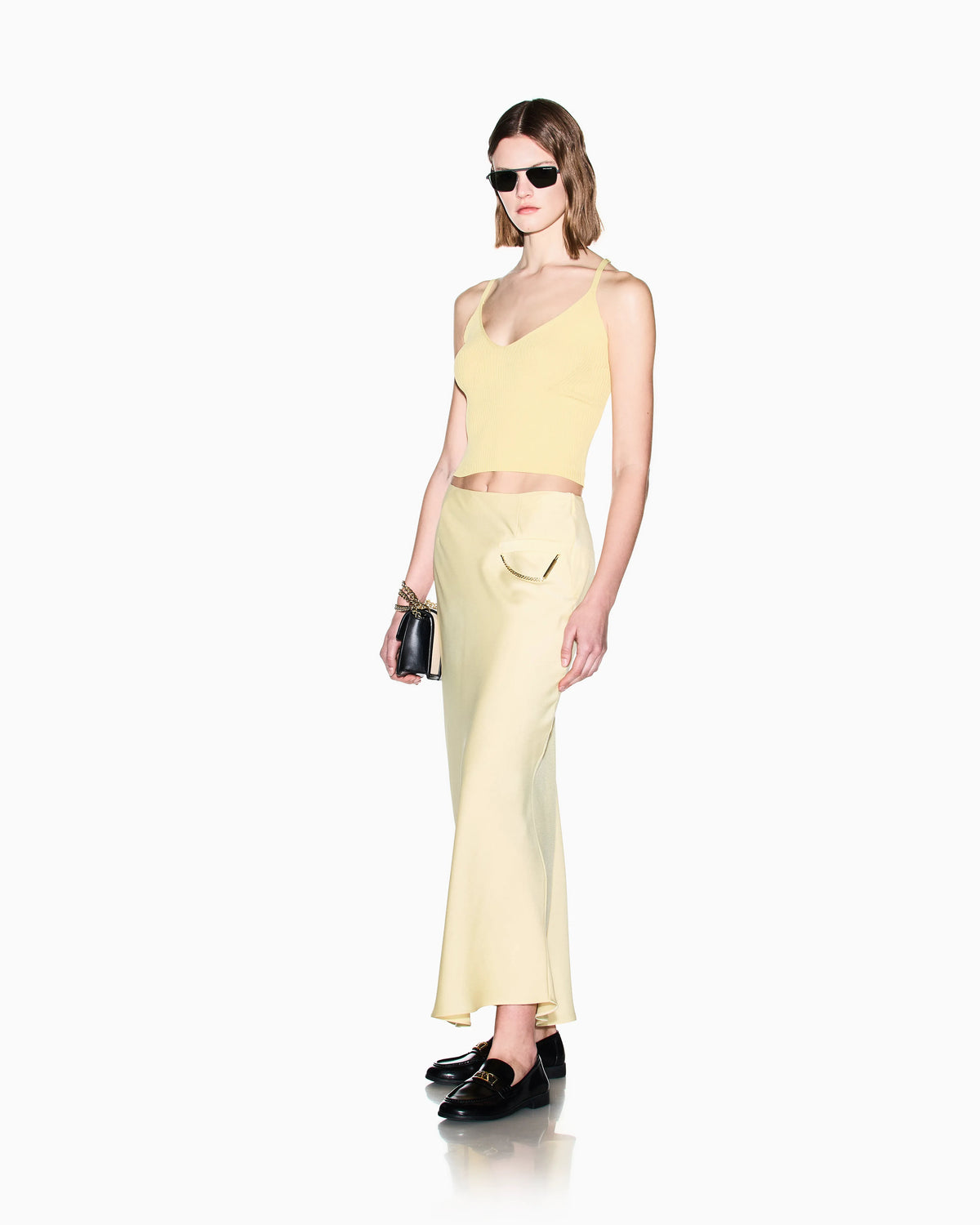 Ribbed top with thin straps
