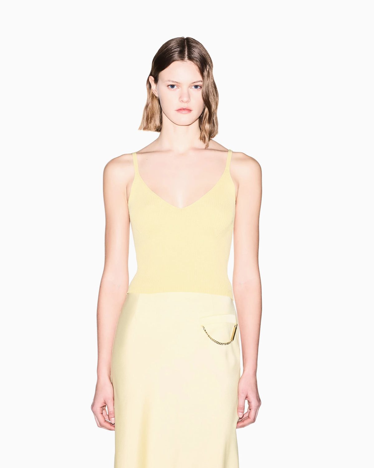 Ribbed top with thin straps