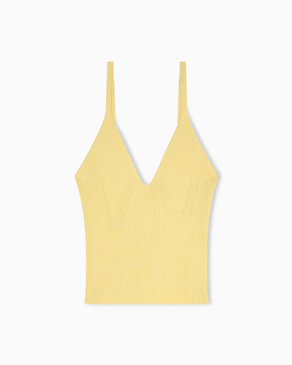Ribbed top with thin straps