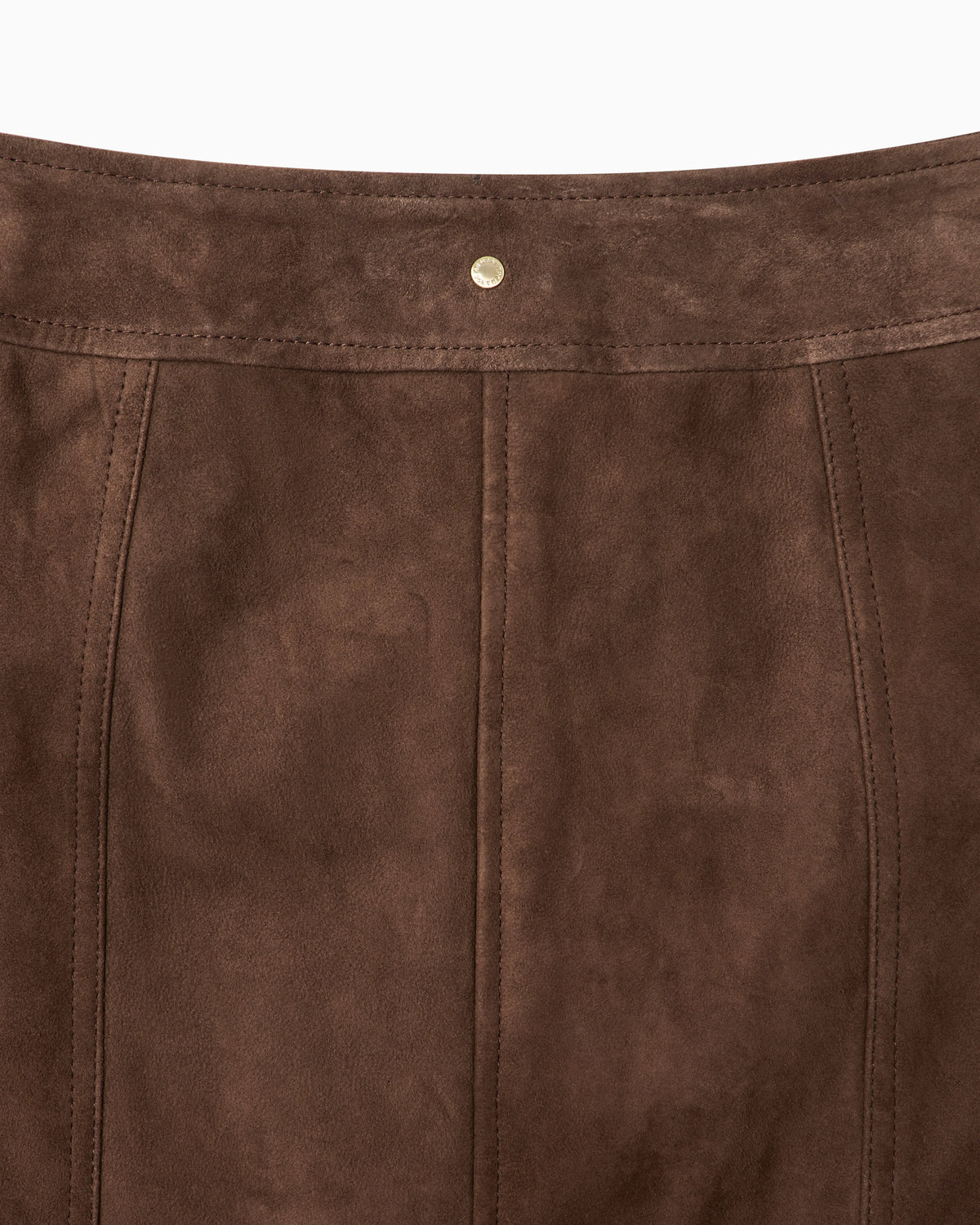 Genuine leather suede skirt