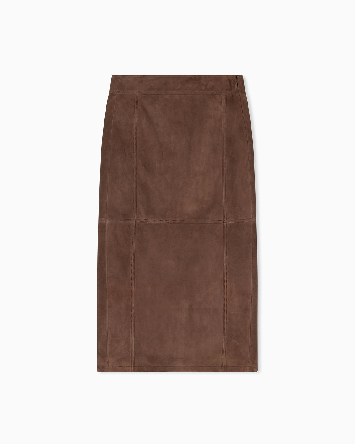 Genuine leather suede skirt
