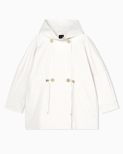 Satin Nylon and Cotton Parka with Hood