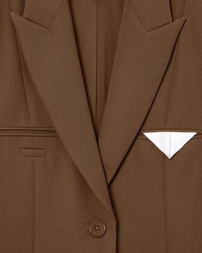 Single-breasted oversized jacket with pocket square