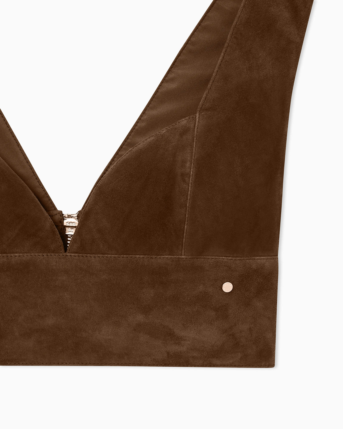 Suede leather top with zip
