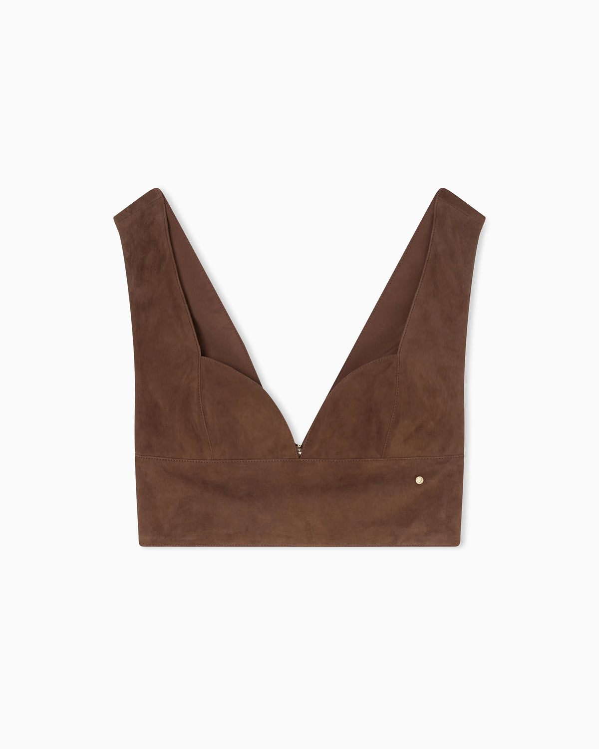 Suede leather top with zip
