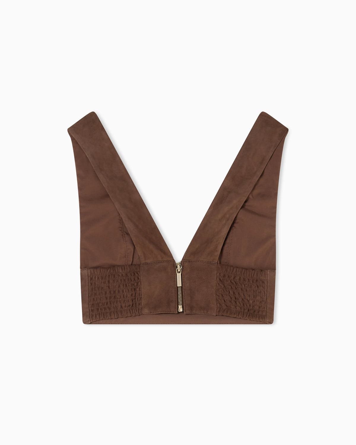 Suede leather top with zip