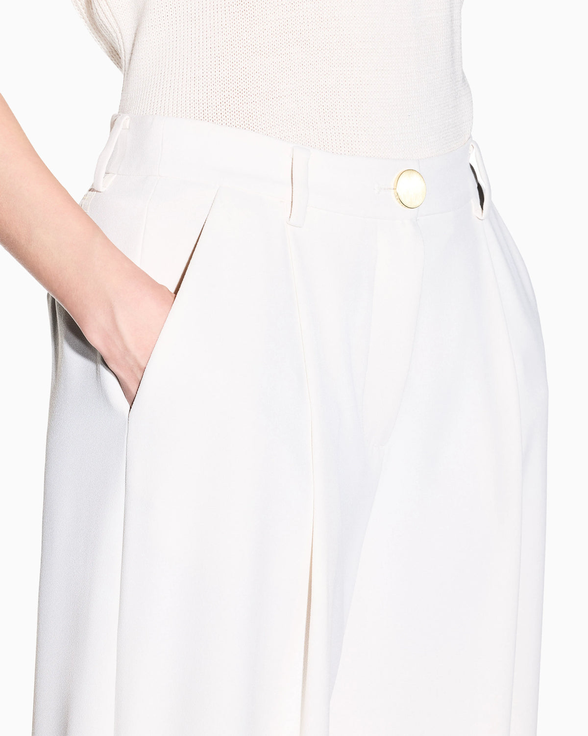 Fluid Fabric Trousers in Light Crepe