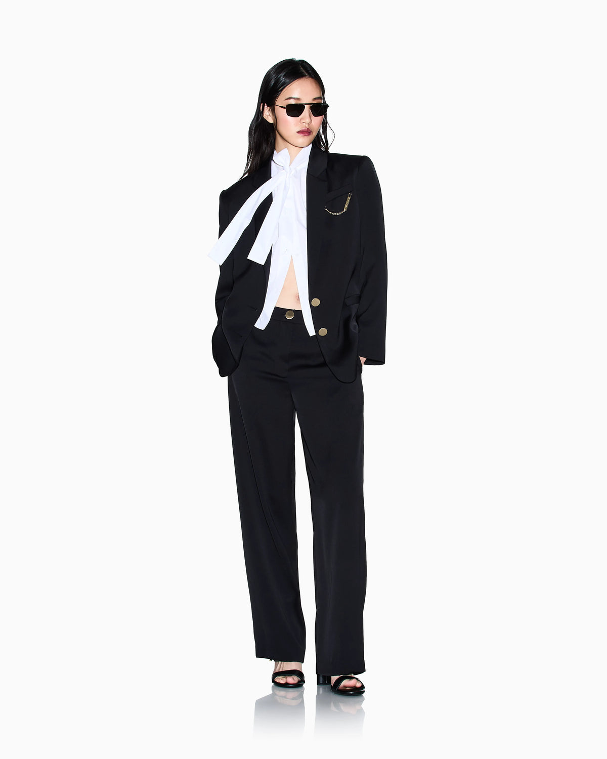 Lightweight jacket in recycled crepe satin